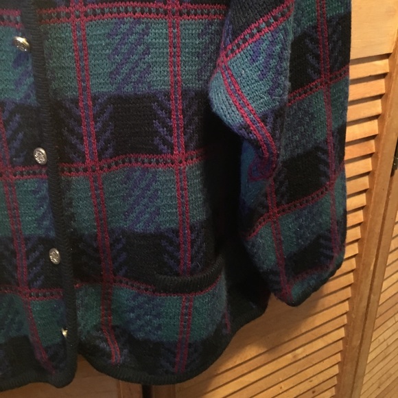Vintage Tally-Ho Black, Blue, Green & Red Sweater - Picture 5 of 8